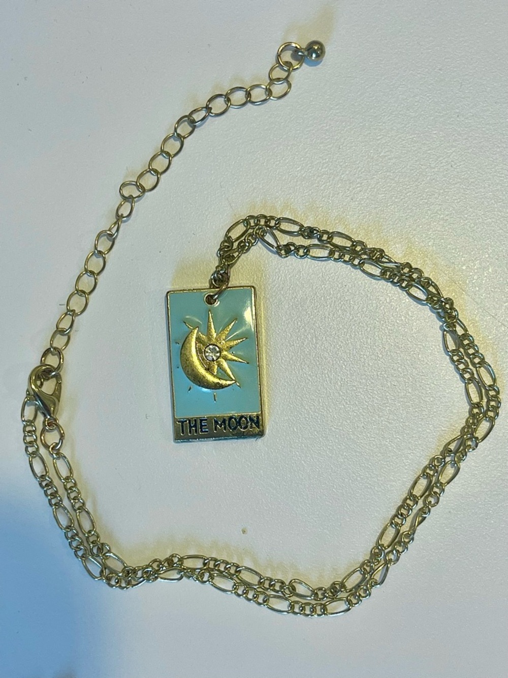 Delicate & Powerful Pendant of THE MOON Tarot Card w/ adjustable Choker Necklace
